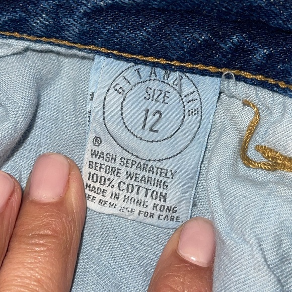 GITANO ORIGINAL VINTAGE JEANS HIGH WAIST DENIM SZ 12 DARK WASH MADE IN HONG KONG - Picture 16 of 17